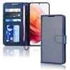 TECHGEAR Custodia in Pelle Galaxy S23, Cover Libro Protettiva con Slot per Schede, Supporto e Cinturino da Polso - Pelle Sintetica per Samsung Galaxy S23 5G Cover Portafoglio (Blu)