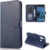 CTIUYA Custodia per Samsung Galaxy A40, Cover Flip Case in Pelle Portafoglio con Porta Carte Magnetica Antiurto Protettiva Completa a Libro Cuoio,Blu Scuro