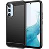 owlhold Cover per Samsung Galaxy A54 5G, Custodia Spazzolata e Fibra di Carbonio Morbido Silicone TPU Slim Fit Case, Antiurto, Antigraffio, Antiscivolo, Protezione Grado Militare, Nero