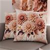 PETTI Artigiani Italiani - Coppia di Federe Cuscino 80x80 cm in Microfibra, Cuscini Arredo Camera da Letto, Divano, Salotto, Set 2 Fodere Copricuscino, Federa Floreale Cipria, 100% Made in Italy