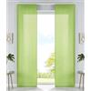 Gardinenbox Set di 2 tende a pannello in microfibra, 245 x 60 cm (altezza x larghezza), verde mela, tessuto oscurante, con guide di scorrimento e aste di contrappeso, 85600N2