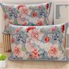 PETTI Artigiani Italiani - Coppia di Federe Cuscino 50x30 cm in Microfibra, Cuscini Arredo Camera da Letto, Divano, Salotto, Set 2 Fodere Copricuscino, Federa Floreale 19 Celeste, 100% Made in Italy