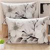 PETTI Artigiani Italiani - Coppia di Federe Cuscino 50x30 cm in Microfibra, Cuscini Arredo Camera da Letto, Divano, Salotto, Set 2 Fodere Copricuscino, Federa Floreale 38, 100% Made in Italy