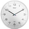 Mebus Orologio da parete senza fili, 30 cm, silenzioso, cornice bianca, quadrante bianco, modello 13080, perfetto per soggiorno e cucina, bianco