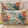 PETTI Artigiani Italiani - Coppia di Federe Cuscino 30x50 cm in Microfibra, Cuscini Arredo Camera da Letto, Divano, Salotto, Set 2 Fodere Copricuscino, Federa Floreale 05 11, 100% Made in Italy