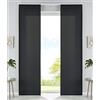 Gardinenbox Set di 2 tende a pannello in microfibra, 245 x 60 cm (altezza x larghezza), nero, tessuto oscurante, con guide di scorrimento e aste di contrappeso, 85600N2