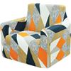 Comart - Copridivano Fashion - Copri Poltrona 1 Posto - Elasticizzato con Braccioli - Cover Antiscivolo - Copertura Antimacchia e Antigraffio - Traspirante - Lavabile in Lavatrice - Rombi Colorati