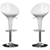moorg Set da 2 Sgabelli da Cucina Moderni, Sgabello Alto Regolabile in Altezza, Sgabello Bianco Lucido con Schienale, Struttura in Metallo 45x81/102 cm, Sgabelli Alti per Bar, Penisola e Cucina