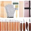 Generic Set di 30 attrezzi per intaglio del legno, per principianti e professionisti, include intagliatori di dettagli, taglierina, blocchi di legno, guanti, cera lucidante e pietra per affilare