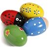 Voarge 4 pezzi per bambini, in legno, uovo maracas shakers, giocattoli musicali, maracas a percussione, musica per bambini, colore casuale