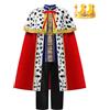 ReliBeauty Costume Re Bambino Set Re Medievale Costume Re Magio Bambini con Mantello Rosso e Corona Reale 4 pezzi Carnevale Natale,120