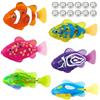 WDKXCN 6 Pezzi Robo Fish, Pesce Elettronico, Robot Fish Water con Luci a LED, Pesci Elettronici, Pesci Robotici in Plastica, Pesce Giocattolo Elettronico, Giocattolo da Piscina per Bambini, Gatti