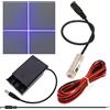 CTRICALVER Kit di modulo laser con fuoco regolabile, Diode di modulo laser industriale 405 nm, 3-5V, Collegamento DC 2,1 mm + Kit di alimentazione (Forma della sorgente di luce: Croce viola)