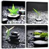 Artscope Stampe e Quadri su Tela 4 pz. Pietra Nera Immagine Fotografia Murale Tela Wall Art Bel Regalo per Home Decor Ristorante Cucina Regalo di Anniversario Compleanno 30x30CM