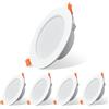 Sweier Faretti LED da Incasso per Cartongesso 220V, 7W 600LM Faretti da Incasso Soffitto 6000K Bianco Freddo, IP44 Faretto Incasso Cartongesso Bagno, Alluminio, Foro Ø90-100mm, Set di 5
