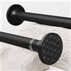 GDEVKHN Bastone per tenda da doccia estensibile senza fori, asta telescopica in acciaio inox, per soggiorno, camera da letto, bagno, balcone (350-405 cm, Φ32 mm, nero)