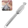 Vylro Raschietto per Pesci Professionale in Acciaio Inossidabile 304,Desquamatore Pesce 23×3.5cm,Squamatore con Manico Lungo,Scaler Inox,Dente di Sega Disincrostante Strumento,per Cucina,Ristorante