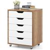 FANTASK Armadietto mobile con 5 cassetti, cassettiera (naturale)