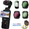 JJC Kit di 4 filtri magnetici CPL e NDV e Black Diffusion 1/4 effetto compatibile con DJI OSMO Pocket 3, CPL NDV2-32 NDV64-1000 e filtri per nebbia cinematografica con salvietta, vetro ottico
