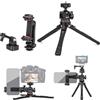 Zeadio Kit Treppiede in Metallo Resistente, Supporto Universale con Adattatore Vite 1/4 per Cellulare, Gimbal, Action Cam, Adattatore per Videoblogging di Viaggio, ecc