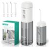 VOYOR-HEALTH Idropulsore Dentale Portatile Water Flosser Mini WF510 Argento | Senza Fili Ricaricabile, Lunga Durata Della Batteria, 3 Modalità, Impermeabile IPX7, Portatile, Per Viaggi e Uso Domestico