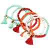 Silvia Creations And Co Bracciale Elastico da Donna con Cristalli Colorati da 6mm e Ciondolo o Nappina