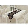 51buyoutgo Runner Tavola Moderno Nero con Motivo Dorato, Runner per Il Tavolo, Table Runner da Tavolo Moderno Soggiorno, Centro Tavola Moderno per Soggiorno 32 x 210 cm