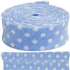 Aerzetix - C73164 - Nastro sbieco Decorativo 4.5 Metri x 20mm - in Poliestere 35% e Cotone 65% - Colore Blu Chiaro con Punti Bianchi