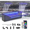 Longrun Fontana all'aperto della Piscina della Luce a LED Multicolore di Controllo App della Cascata 30cm, cascate acriliche dello Stagno di caratteristica dell'Acqua per la Decorazione del Giardino