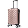 CELIMS - Valigia Bagaglio a Mano| Valigia da Viaggio con Ruote Girevoli| Valigia 10 kg | Valigia Piccola | Trolley Piccolo | Approvato EasyJet, Ideale per Bambini e Adulti - Oro Rosa