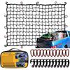 GSPSCN Rete bagagli 1,8x1,2 m per camion, pick-up, rimorchio, barca, camper, SUV, estensibile fino a 5,4 x 3,6 m con 12 ganci metallici e 12 ganci ABS, per portapacchi da tetto/bagagliaio/camion
