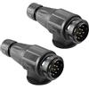 DARKGUARD 2 Pezzi Spina 13Poli Rimorchio 12v,Spina 13Poli per Macchine Agricole, ISO1724,Impermeabile,Presa 13Poli 12v Maschio, Spina 13Poli per Rimorchio Trattori Portabici Auto RV (DG13P-2)