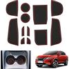 GAFAT Compatibile con Nissan Qashqai J12 e-Power 2022-2024 2025 Tappetini Antiscivolo, Qashqai e power 2023 Tappetino in Gomma per Console Centrale, Cuciture Porte, Qashqai 2024 Accessori (Rosso)