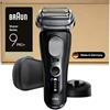 Braun Serie 9 PRO + Rasoio Elettrico Barba, Wet&Dry, 5+1 Lame Di Precisione Ultra Sottili, Regolabarba Uomo, Rasoio Barba, 60 Min Utilizzo, Base Di Ricarica, Regolabarba Braun, 9610SI, Nero
