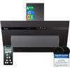 KKT KOLBE A+++ cappa aspirante 90 cm 782 cbm/h convezione aria di scarico senza testa | vetro nero opaco | ricarica automatica | Smart WiFi App Wi-Fi | SensorTouch | Illuminazione LED RGBW |