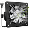 Yrichtra 250mm Ventola Aspirazione 1680m³/h - Aspiratore Cucina Potente, Silenzioso e Efficiente, Valvola Antireflusso, Industriale Estrattore per Bagno Cucina Ventilazione, Nero