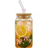 ESYFOR Bicchieri da Acqua con Coperchio e Cannuccia,ESYFOR 500 ml Latte Macchiato Bicchieri da Caffè Design a Fiocco di Farfalla Vetro Bicchiere da Birra per Succhi,Smoothie,Caffè Freddo