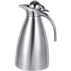 Tyenaza 1,5 Litri Caraffa Termica in Acciaio Inox, Brocca/Thermos a Doppia Parete, Isolata Sotto Vuoto, per Tè o Caffè, Chiusura a Pressione, Mantiene Le Bevande Fredde e Calde per 24 Ore (1.5L-A-Argento-A)