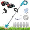 Starmingstm Tagliaerba a batteria con batteria da 18 V, tagliaerba elettrico con manico telescopico da 90 - 120 cm, testa motore inclinabile a 90°, Flowerguard, tagliabordi per la cura del prato, giardino (2