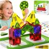 STEM MATCH Mattonelle Magnetiche da Viaggio per Bambini, Portatili da Viaggio Mini Piastrelle Giocattoli Magnetici Scatola da Costruzione, Giocattolo Regalo per Bambini di 3+ (26pcs Magnetiche Mattonelle)