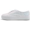 Feversole Scarpe da Ginnastica da Donna alla Moda per Feste e Feste, Multi Piattaforma con Lacci Glitterati Bianchi, 38 EU