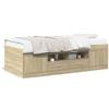 Festnight Divano Letto Singolo, Struttura Letto Singolo, Letto Singolo con Contenitore, Divano Letto con Cassetti in Legno Multistrato Rovere Sonoma 100x200 cm