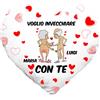 Colorfamily Cuscino SanValentino Personalizzabile a Cuore con nome Voglio invecchiare con te regalo Innamorati Amore Love