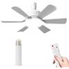 Kouamor 46cm Ventilatori A Soffitto Con Luci Telecomando, Ventilatore Da Soffitto Con Attacco E27, 3 Colori & 3 Velocità, 2/4h Timer, Per Soggiorno Camera Da Letto (Bianco+Estensione Barra)