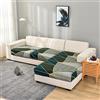 ZZDZW Copridivano 3 Posti con Penisola Copri Divano Angolare a Destra a Sinistra Elasticizzato Copridivani a SX a DX Elasticizzati Universali Copertura Fodera per Divano Sofa Cover