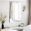 Artloge Specchio da Parete ingresso Rettangolare: 70x50cm Specchio Bagno Senza cornice Decorativo da Parete Moderno Argento Vetro con Bordo Smussato per Camera Letto Corridoio Entrata