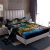 Loussiesd Set di lenzuola per bambini, donne, uomini, leopardo, leone, 3D, animali selvatici, palme, con tasca profonda, lenzuolo con angoli, per letto matrimoniale, 4 pezzi