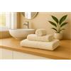 GX GARGIX SET Asciugamani, Tris Spugna per Hotel Vari Colori Bagno Telo Doccia + Viso + Ospite (Florida-8/BeigeChiaro)