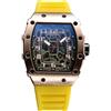 RORIOS Orologio Quarzo da Uomo Orologi da Polso Moda Tonneau Orologi Luminosi Analogico Orologi Casual Sportivo con Calendario Oro Rosa Giallo