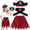 Cosysparks Costume Carnevale Bambina Pirata 4-8 Anni,4 Pack Accessori Costume Pirata Ragazze Pirata Outfit Per Halloween Gioco Di Ruolo Dress Up Party (Ragazza)